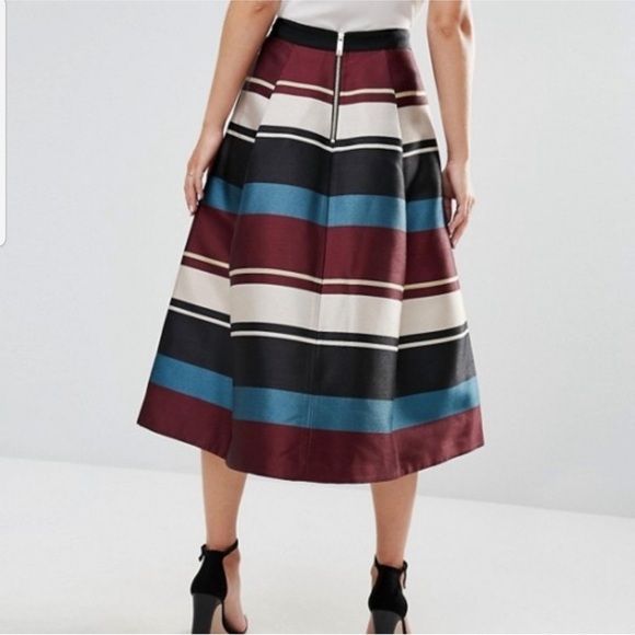 NWT Ted Baker Majida London Blue and Black A-Line Skirt 6 - Picture 2 of 12